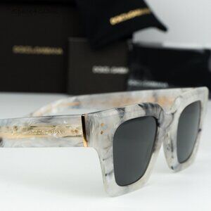 BRAND NEW D&G DG4413 342887 Grey Marble Grey Square Unisex Sunglasses